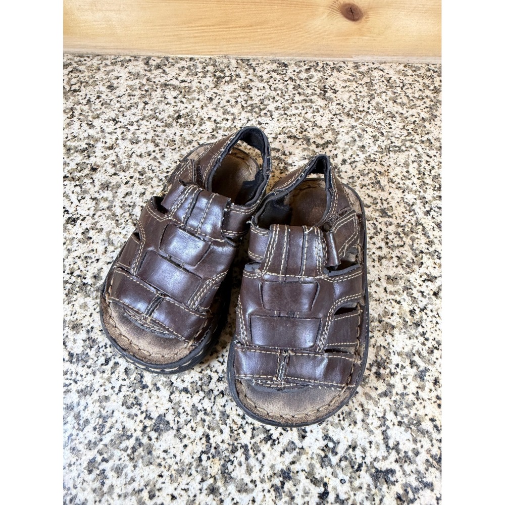 Beaver Creek Kids Dark Brown Fisherman Sandals Hook Loop Size 6.5 Rugged Casual